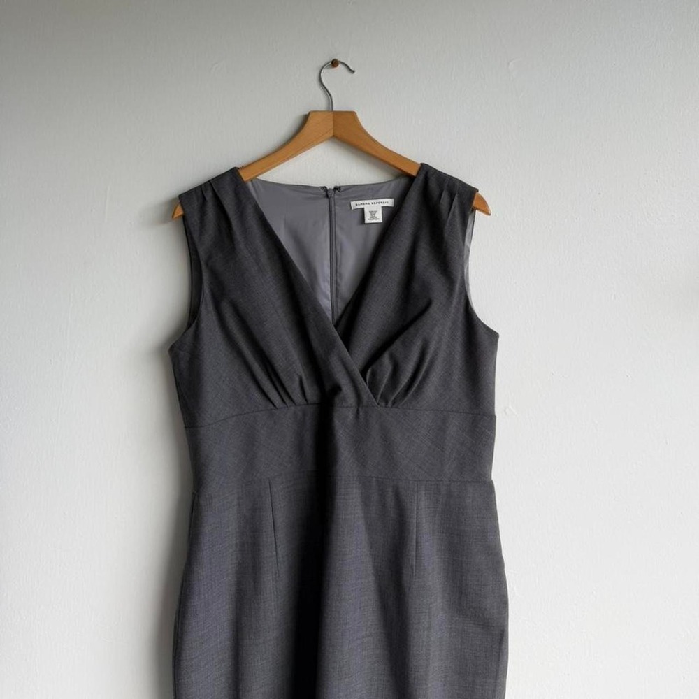 Banana Republic grey wool stretch fit and flare dress